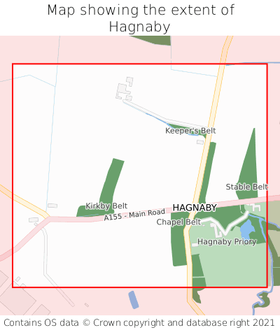Map showing extent of Hagnaby as bounding box