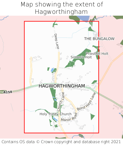 Map showing extent of Hagworthingham as bounding box