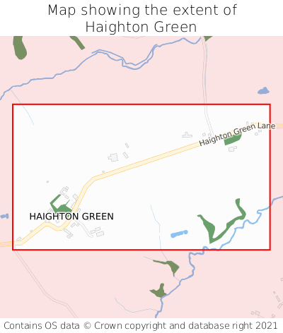 Map showing extent of Haighton Green as bounding box