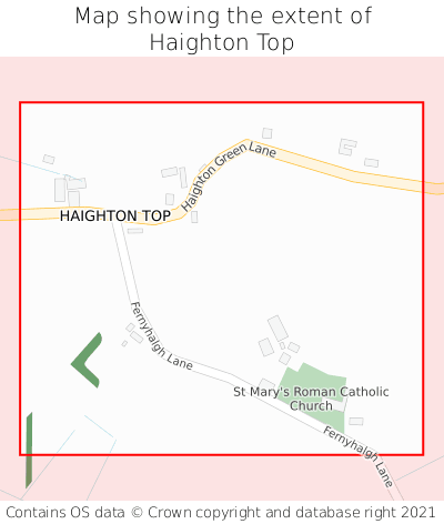 Map showing extent of Haighton Top as bounding box