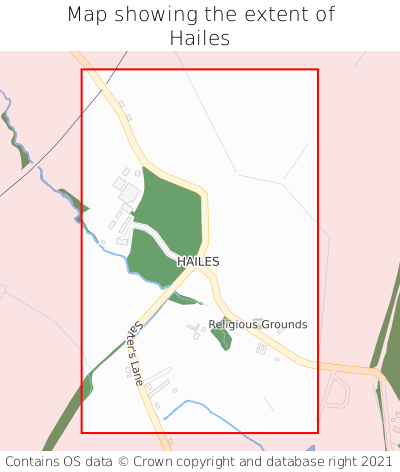Map showing extent of Hailes as bounding box