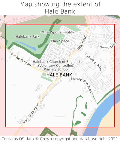 Map showing extent of Hale Bank as bounding box
