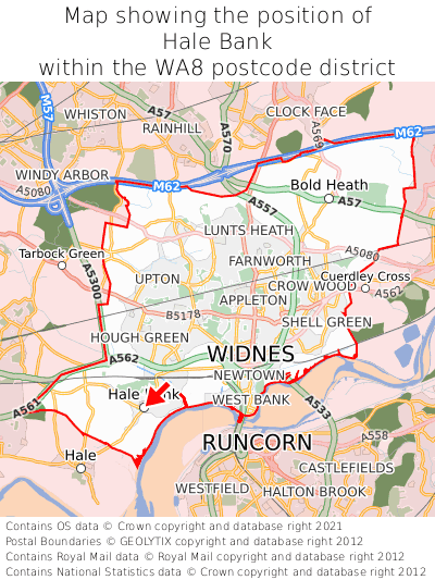 Map showing location of Hale Bank within WA8