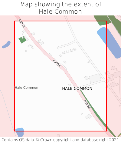 Map showing extent of Hale Common as bounding box