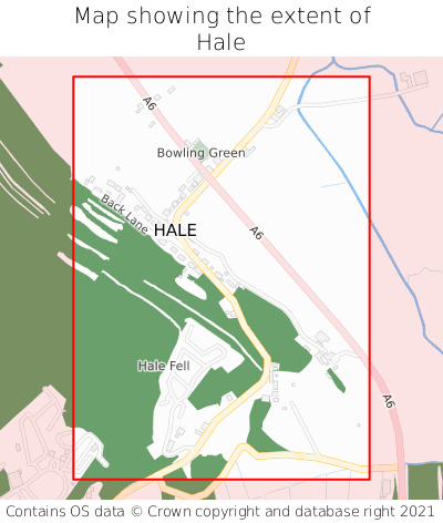 Map showing extent of Hale as bounding box