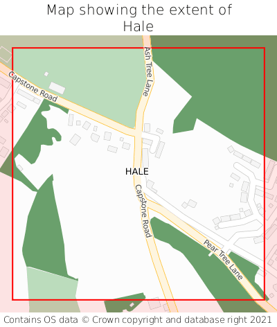 Map showing extent of Hale as bounding box