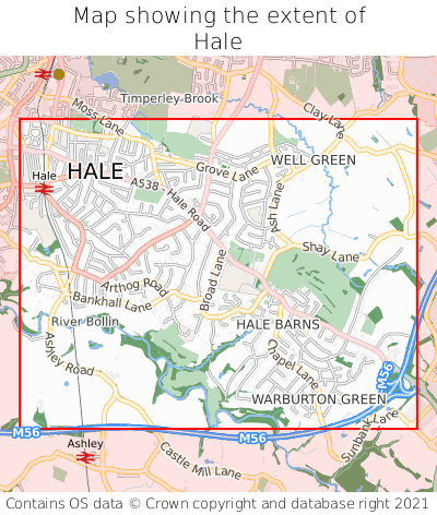 Map showing extent of Hale as bounding box