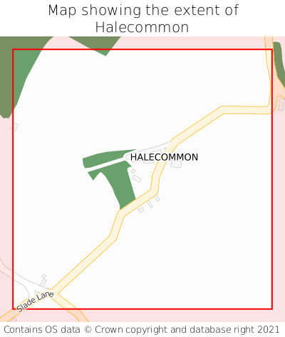 Map showing extent of Halecommon as bounding box