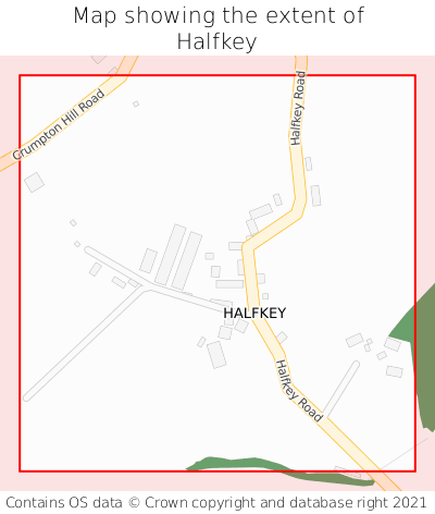 Map showing extent of Halfkey as bounding box