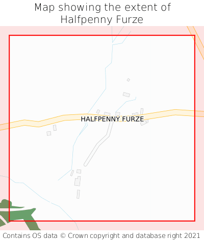 Map showing extent of Halfpenny Furze as bounding box