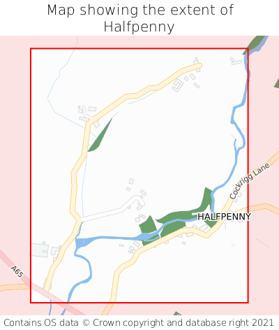 Map showing extent of Halfpenny as bounding box