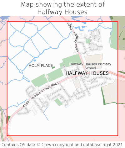 Map showing extent of Halfway Houses as bounding box