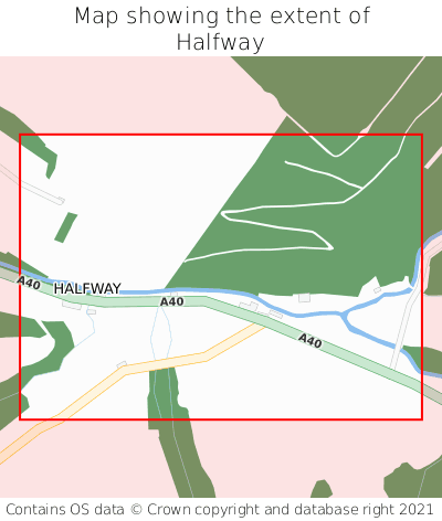 Map showing extent of Halfway as bounding box