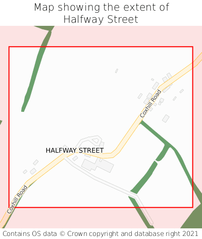 Map showing extent of Halfway Street as bounding box