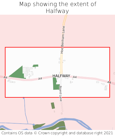 Map showing extent of Halfway as bounding box