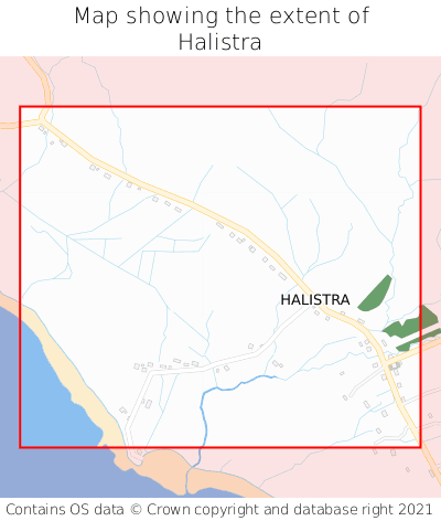 Map showing extent of Halistra as bounding box