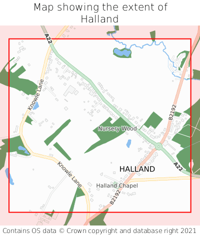 Map showing extent of Halland as bounding box