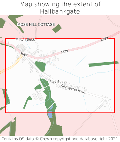 Map showing extent of Hallbankgate as bounding box