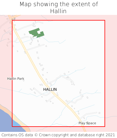 Map showing extent of Hallin as bounding box