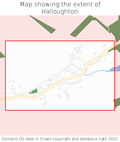Map showing extent of Halloughton as bounding box