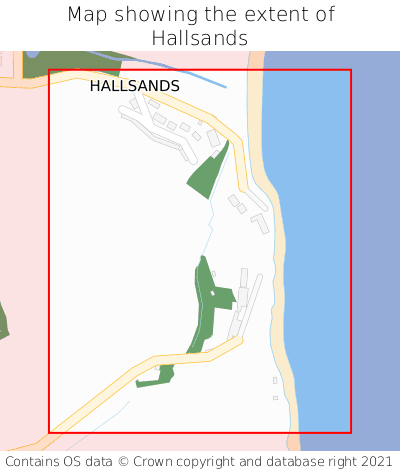 Map showing extent of Hallsands as bounding box
