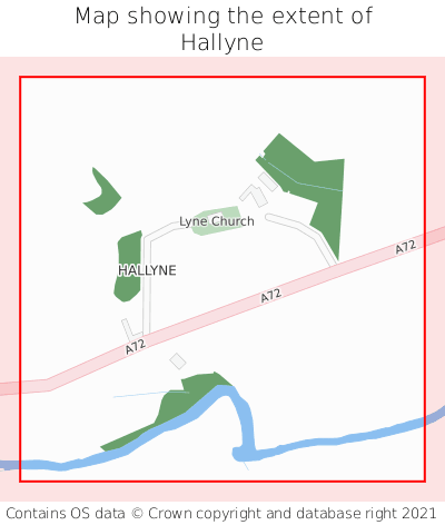 Map showing extent of Hallyne as bounding box