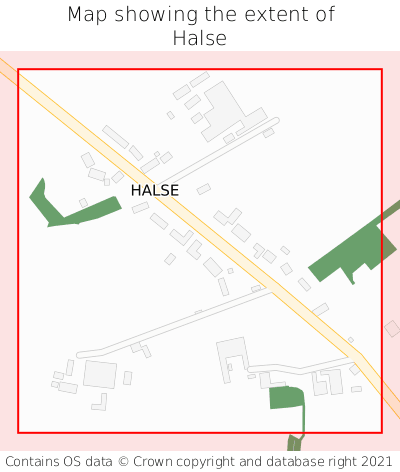 Map showing extent of Halse as bounding box