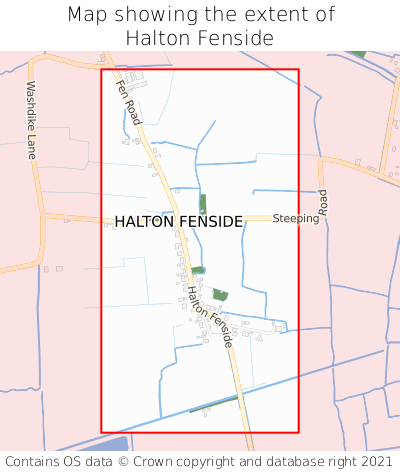 Map showing extent of Halton Fenside as bounding box