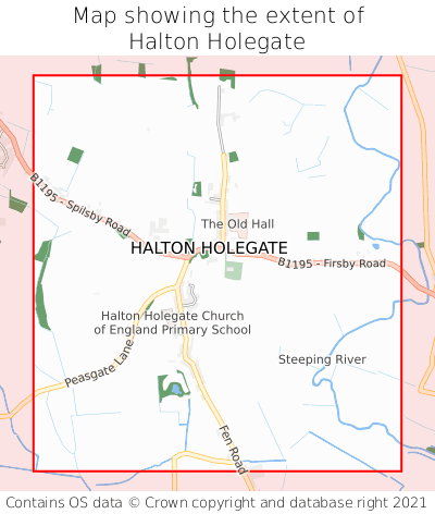 Map showing extent of Halton Holegate as bounding box