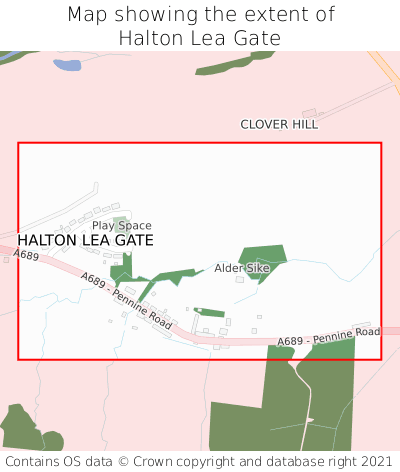 Map showing extent of Halton Lea Gate as bounding box