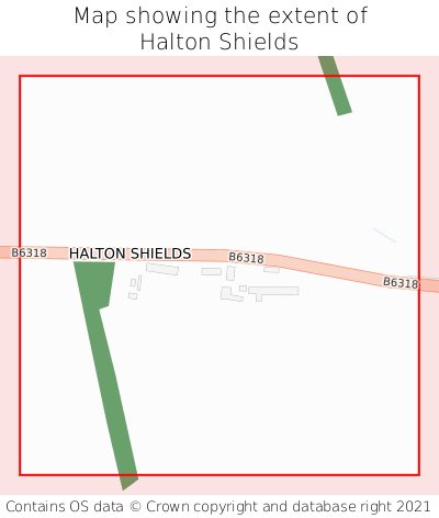 Map showing extent of Halton Shields as bounding box