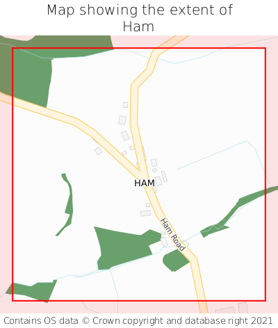Map showing extent of Ham as bounding box