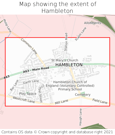 Map showing extent of Hambleton as bounding box