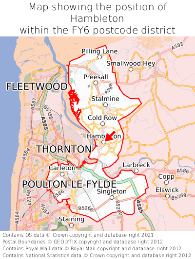 Map showing location of Hambleton within FY6