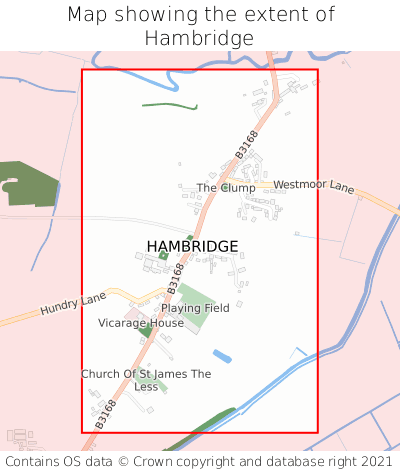Map showing extent of Hambridge as bounding box