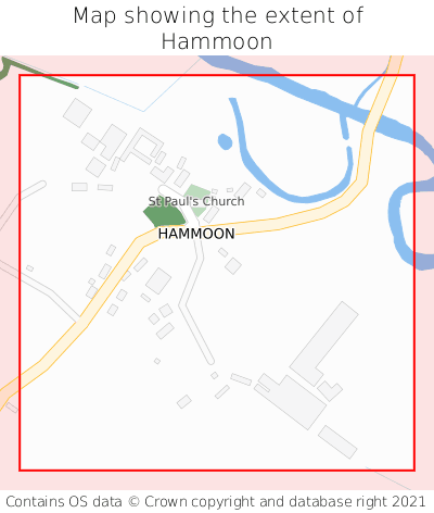 Map showing extent of Hammoon as bounding box