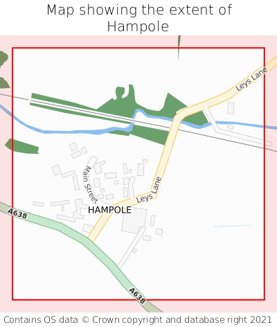 Map showing extent of Hampole as bounding box