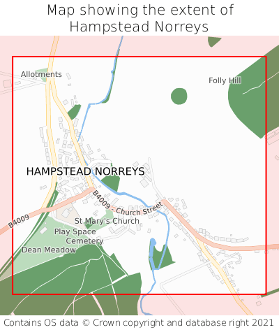 Map showing extent of Hampstead Norreys as bounding box