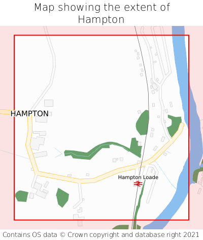 Map showing extent of Hampton as bounding box