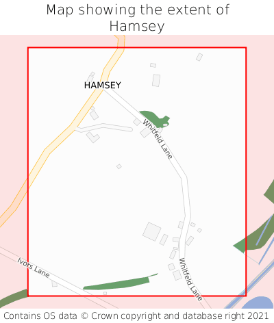 Map showing extent of Hamsey as bounding box