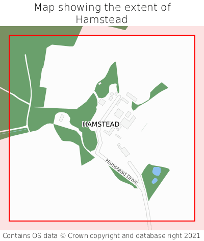 Map showing extent of Hamstead as bounding box