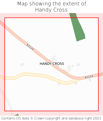 Map showing extent of Handy Cross as bounding box