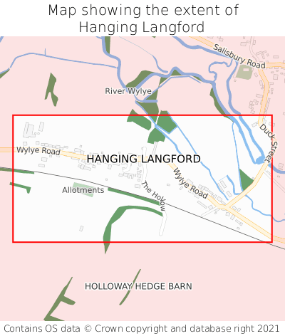 Map showing extent of Hanging Langford as bounding box