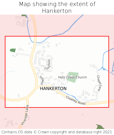 Map showing extent of Hankerton as bounding box