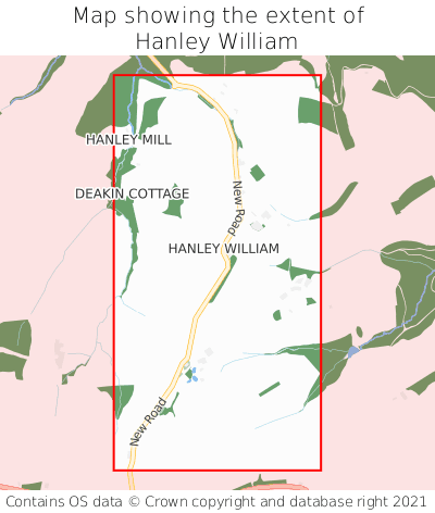 Map showing extent of Hanley William as bounding box