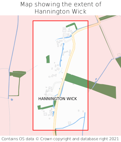 Map showing extent of Hannington Wick as bounding box