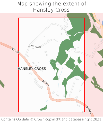 Map showing extent of Hansley Cross as bounding box