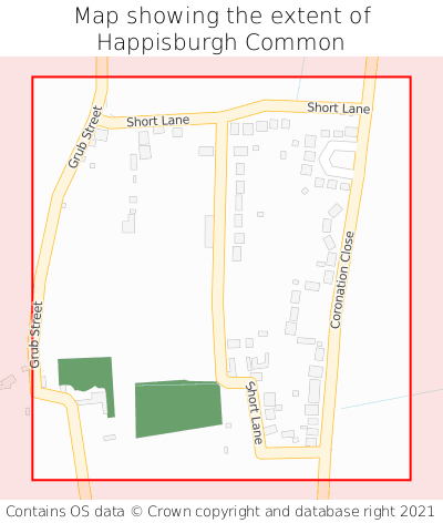 Map showing extent of Happisburgh Common as bounding box
