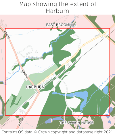 Map showing extent of Harburn as bounding box