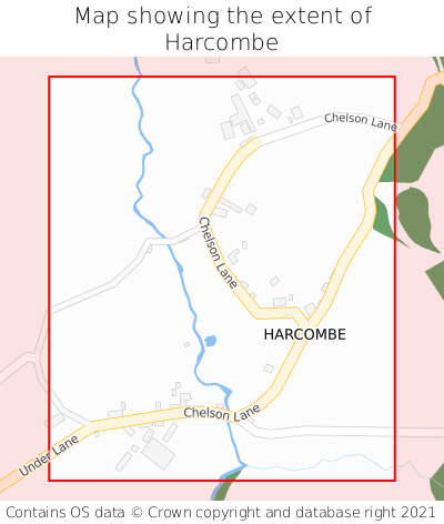 Map showing extent of Harcombe as bounding box